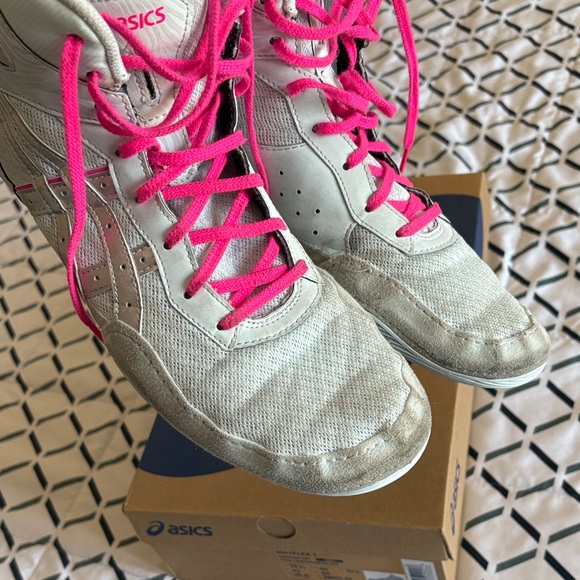 ASICS matflex 7 wrestling shoes cool grey/silver/pink - Picture 3 of 7